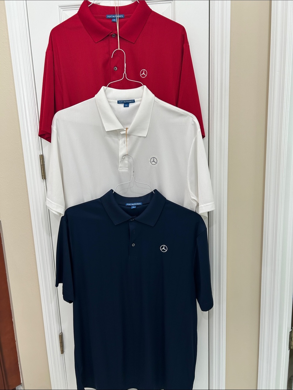 Port Authority Men's Polo Trio - Red, White, Navy